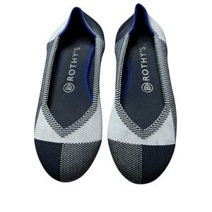 Rothy's Captoe black textile flat ballet shoes 7.5